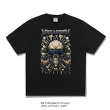 Rock Star T Shirt European and American Megadeth Retro Distressed T-shirt Loose