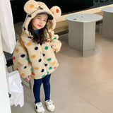 Girl Jacket Girls' Coat Rainbow Dot Hooded