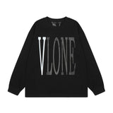 Vlone Sweatshirts Autumn/Winter Silver Big V Letter Crew Neck