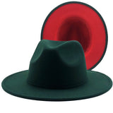Walter White Fedora Woolen Hat Double-Sided Color Matching Felt Cap Flat Brim Fedora Hat