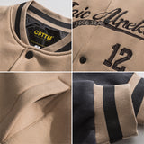 Men Baseball Jacket Spring Colorblock Baseball Uniform Coat Men Loose Retro Vintage