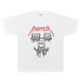 Rock Star T Shirt American Retro Loose Street Cotton Short Sleeve