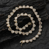 Zircon necklace heart-shaped tennis chain