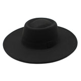 Walter White Hats Solid Color Wool Autumn and Winter Warm Outdoor Oval Ring Top Hat