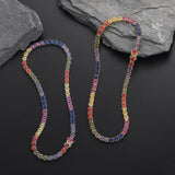 Zircon necklace size oval colorful zircon tennis chain