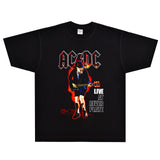 Rock Star T Shirt AC/DC If You Want Blood Angus Young T-shirt Rock Loose Vintage Short Sleeve