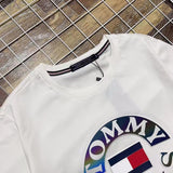 Tommy T Shirts Printed 3D Stitching Large Logo Couple Short Sleeve T-shirt