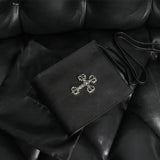 Chh Chrome Heart Leather Bag Flame Cross Leather