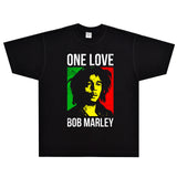 Rock Star T Shirt Bob Marley T-shirt Rock American Street Loose Printed Vintage Short Sleeve