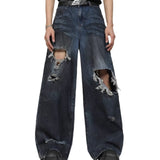 Unisex Jeans American Vintage Ripped Jeans Washed and Old