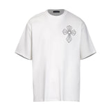 CHH Chrome Heart T Shirts T-Shirt Hot Diamond Angel Wings Cross Cotton Short Sleeve