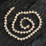 Zircon necklace heart-shaped tennis chain