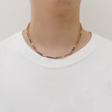 Zircon necklace square colorful zircon