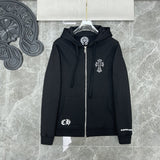 CHH Chrome Heart Hoodie Overlap Phantom Cross Zip Sweater Couple