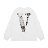 Vlone Sweatshirts Fall/Winter Dollar Big V Letter Crew Neck