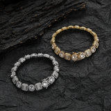 Zircon necklace square round mix and match tennis chain