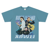 Rock Star T Shirt Chinese Singer Xu Wei Commemorative Edition Printed Loose Retro T-shirt