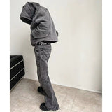 Unisex Jeans autumn and winter washed baggy jeans