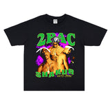Rock Star T Shirt Printed T-shirt Short Sleeve round Neck Loose Cotton