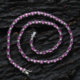 Zircon necklace colorful oval mix and match tennis chain