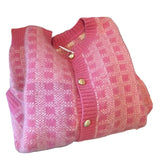 Girl Jacket Girl's Sweater Plaid Warm Cardigan Top Autumn and Winter