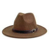 Walter White Fedora Solid Color Belt Woolen Hat Autumn and Winter Men and Women Fur Felt Hat