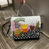Chh Chrome Heart Leather Bag Las Vegas Themed Embroidered Tote