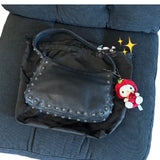 Chh Chrome Heart Leather Bag Rivet Cross