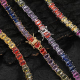 Zircon necklace size oval colorful zircon tennis chain
