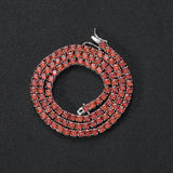 Zircon necklace red single row zircon necklace