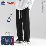 Nasa Sweatpants Men's Straight Sports Pants Loose Spring and Autumn Gray
