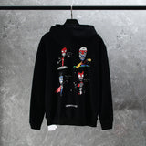 CHH Chrome Heart Hoodie Crowe Cartoon Graffiti Skull Terry Zip Hooded Sweater Loose