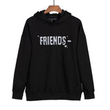 Vlone Hoodie Metal Big V Letter Pullover Hooded