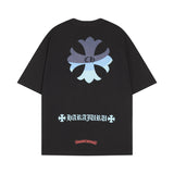 CHH Chrome Heart T Shirts Croix Cross Color Leather Printed Short Sleeve T-Shirt