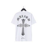 CHH Chrome Heart T Shirts Croix Cross Leather Printed Short Sleeve T-Shirt