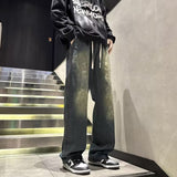 Unisex Jeans Retro Straight Old Jeans Loose Casual Trousers