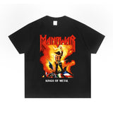 Rock Star T Shirt Loose T-shirt Short Sleeve round Neck Retro