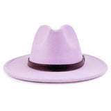 Walter White Fedora Solid Color Belt Woolen Hat Autumn and Winter Men and Women Fur Felt Hat