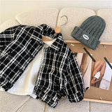 Boy Jacket Coat Spring Boys and Girls Coat Baby Korean Fashion Plaid Top Fashion