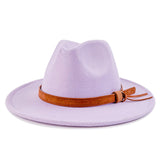 Walter White Fedora Solid Color Top Hat Versatile Fedora Hat British Style Big Brim Woolen Hat