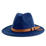 Walter White Fedora Solid Color Top Hat Versatile Fedora Hat British Style Big Brim Woolen Hat