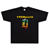 Rock Star T Shirt Uverworld Logo T-shirt Rock American Style Loose Trendy Men's Printed Short Sleeve