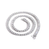 Zircon necklace cubic zirconia copper tennis chain