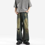 Unisex Jeans Ripped Jeans Old Washed Loose