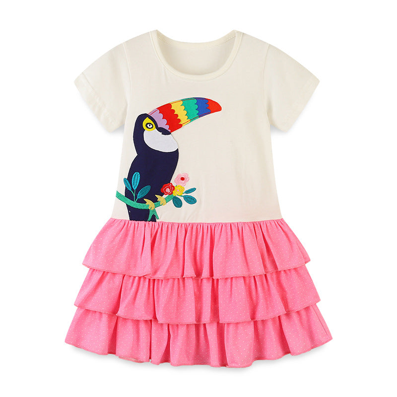 Girl Dress Short Sleeve Children Shirt Knitted Dress