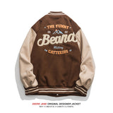 Men Baseball Jacket Spring Colorblock Baseball Uniform Male Loose Vintage Casual Jacket