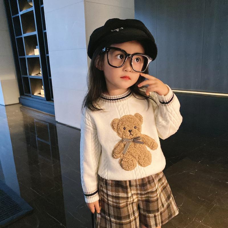 Girl Jacket Boys and Girls Sweater Cartoon Bear Cute Knitting