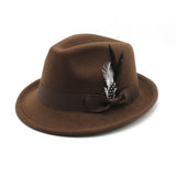 Walter White Hats Men's Billycock Feather Fur Felt Hat Men's Jazz Fedora
