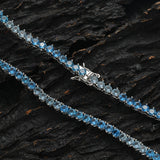 Zircon necklace gradient blue tennis chain