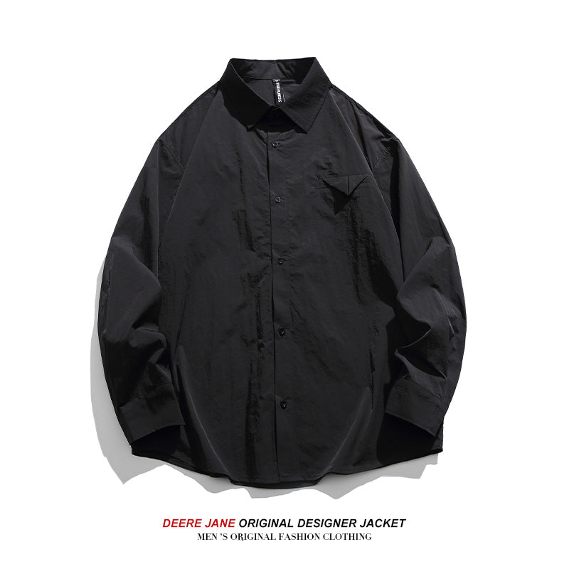 Men Long-Sleeved Shirt Spring Long Sleeve Shirt Coat Men Loose Casual Shirt